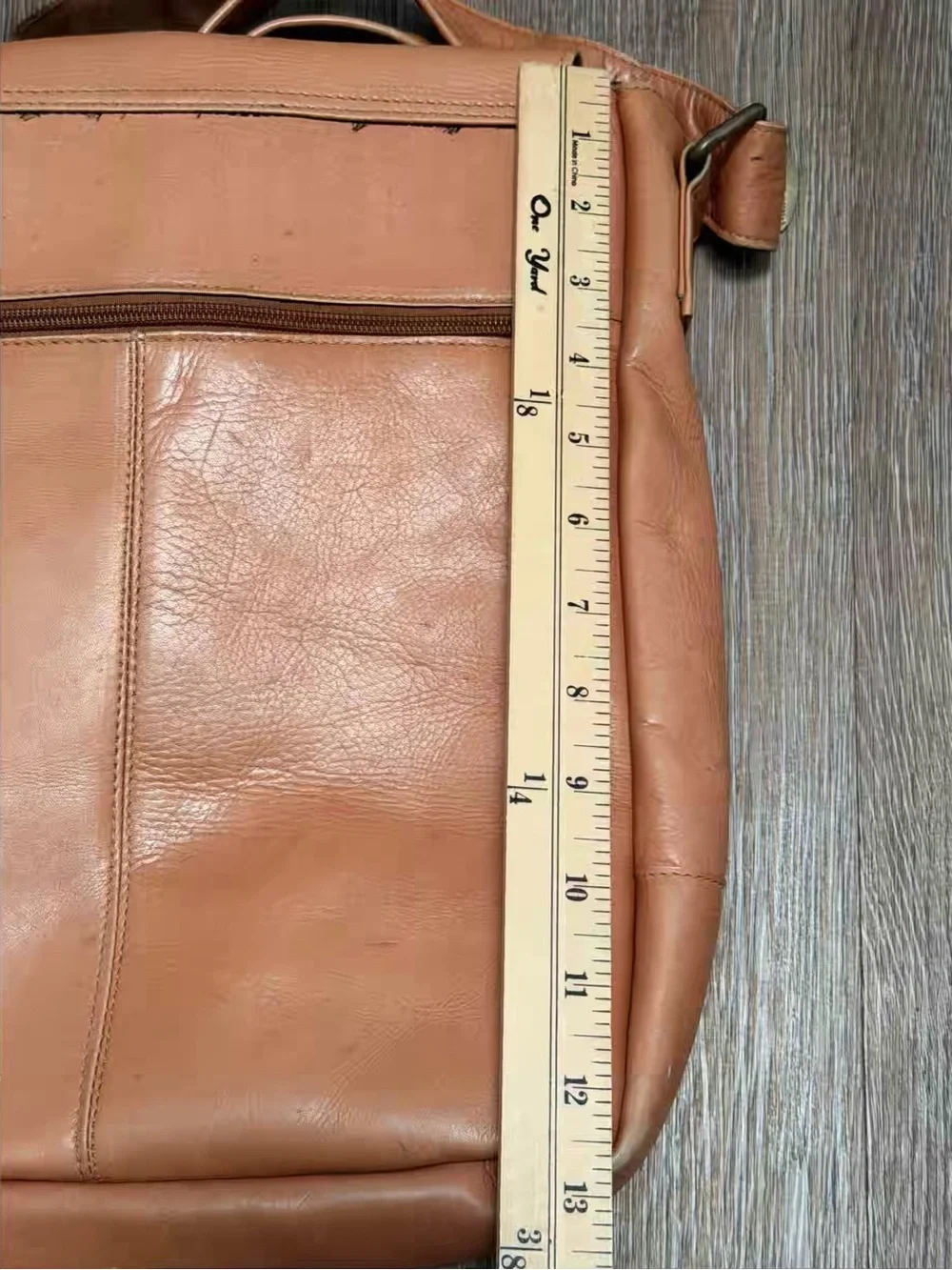 Vintage David King Boston Cognac Tan Leather Messenger Bag Crossbody Unisex